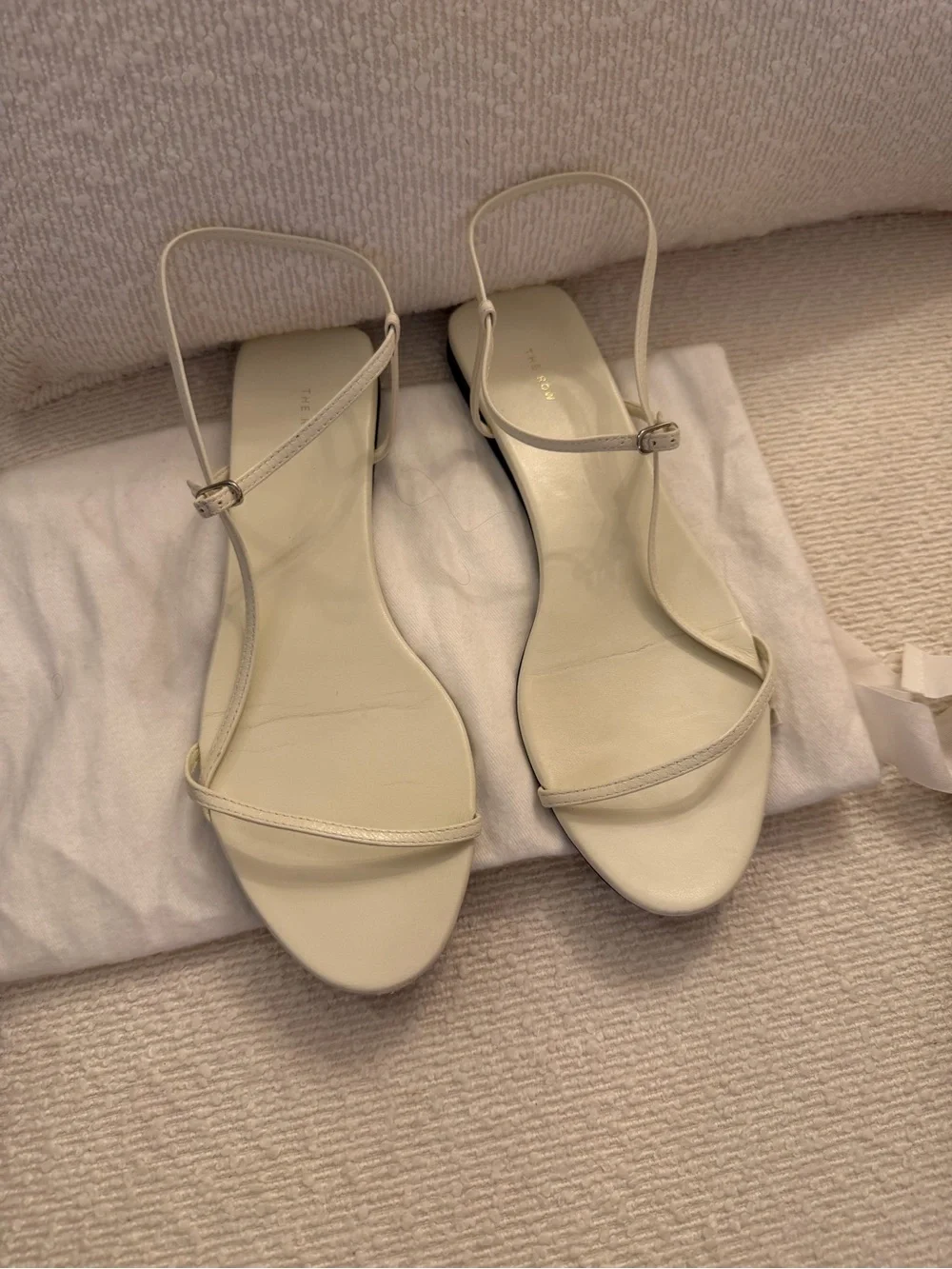 The Row Bare Sandals in White